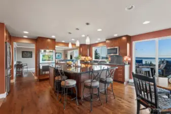 Note the view even from the corner of the kitchen