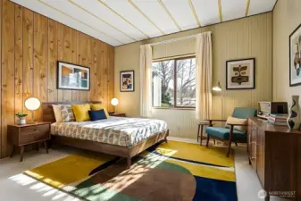 2nd bedroom has a lake view - Virtually staged photo