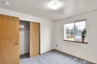 Bedroom #2. Good size closet and window