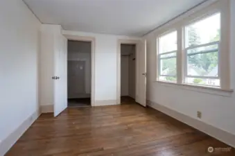 Nice hardwood floors and a good sized closet