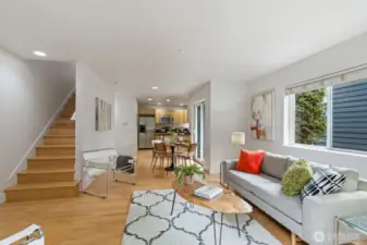 From the main floor living spaces you're invited up to the upper floor and roof