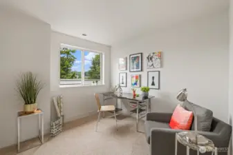 The second bedroom offers a perfect work from home space, an ample bedroom, an exciting craft room, or a thrilling game room! The sky is the limit on this bedroom's offerings.