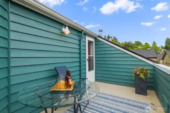 Once you've come to the roof, you won't want to leave! This is what it's all about! So private and sheltered, you'll feel like you're on top of the world and it's your secret!