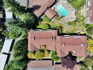 Aerial view of pool