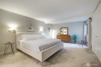 Primary suite is spacious and has tons of closet space.
