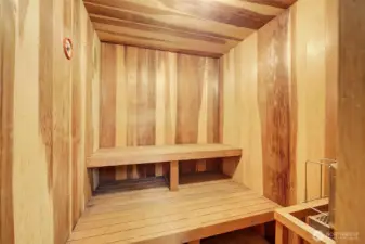 Sauna and shower on main floor available for private use.