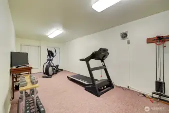 Each building has a workout room that you can use.