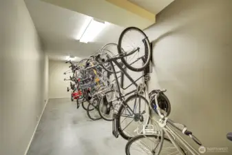 Main floor bike storage room. Burke-Gilman trail crosses this property so you can hit the trail in 1 minute!