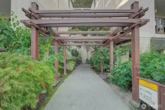 Attractive entry to building. Building A sits at the top of the complex.