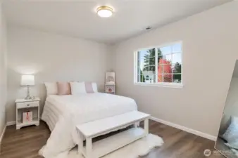 One of the bedrooms upstairs with a walk-in closet