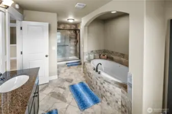 Primary bath with soaking tub