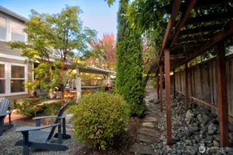 Beautiful, professionally landscaped back yard.