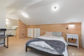 Primary Suite, Cork and tile flooring and natural materials throughout, recently remodeled.