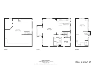 Floorplan w/ sq foot totals.