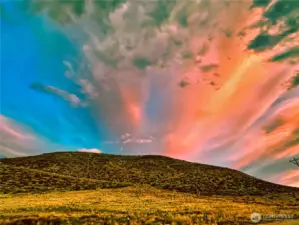 Sunset views towards the East