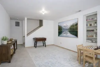 Family room on the lower level can be used as a bonus room, play room, theater room - whatever you wish.