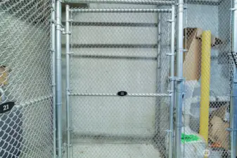 Extra storage in the parking garage.