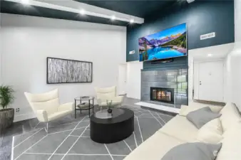 Virtually staged living room