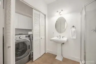 Three quarter bath and utility room off upstairs bonus room.