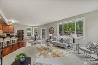 open to kitchen...