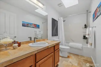skylit main hallway bath...