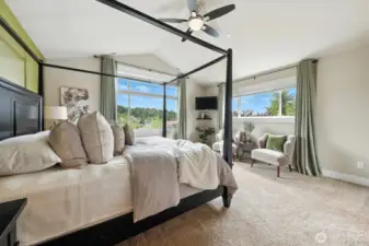Light and bright primary- upgrade to ceiling fan.