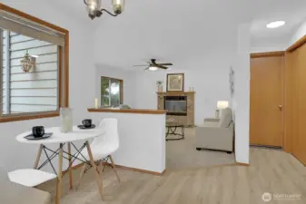 Kitchen is open to the family room