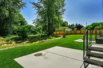 Each unit will have its own fenced backyard (fence not yet installed)