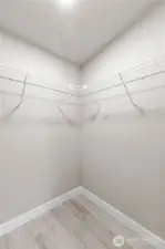 Walk-in closet in the primary ensuite bathroom
