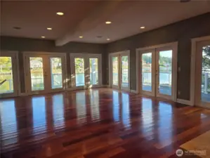 Main level living room off kitchen beautiful water views & beach access!