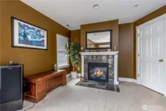 Gas fireplace in main suite up.