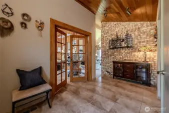 Entryway with office doors
