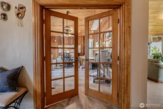 Wood and glass window office doors