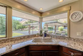 Large windows over kitchen sink