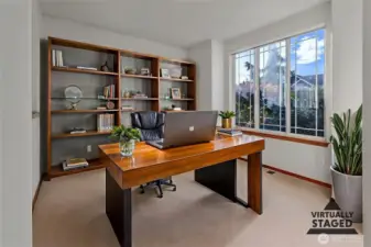 Office virtually staged.