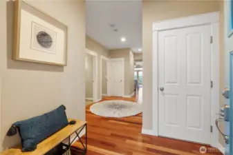 As you walk into your new home, you are greeted by warm hardwood floors and designer paint.