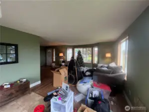 Dining room looking into the family room