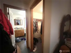 Primary bedroom and walk-in closet