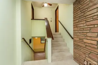 Only 6 steps up to bedrooms.