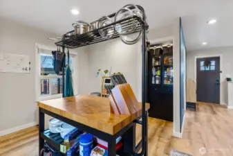 A view of the built in pantry cabinet/closet.