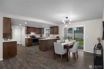 Dining area and kitchen