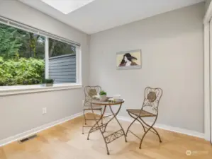 A perfect area for a informal breakfast nook with a serene view of the rear yard.