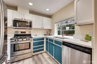 Newer appliances and counters