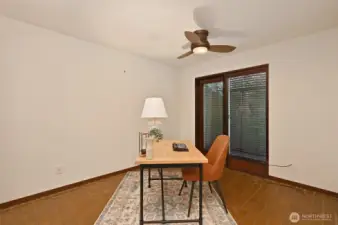 It also has a door to a 3rd outdoor space.