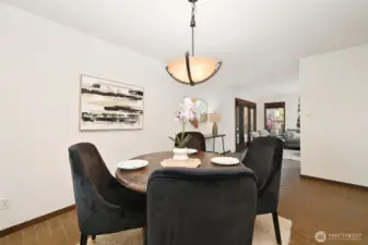 Right off the living room.