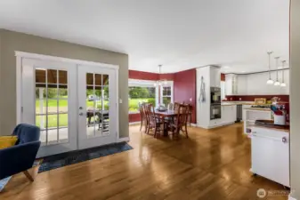 Dining room and French doors to back patio