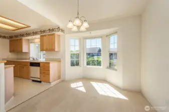 Spacious Dining Area with Bay Window