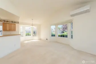 Open-concept Great Room, Dining, Kitchen & Patio