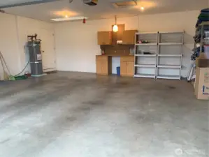 Attached 2 Car Garage with Storage & Workbench