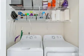 In-unit laundry center with full sized, newer W&D.